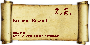 Kemmer Róbert névjegykártya